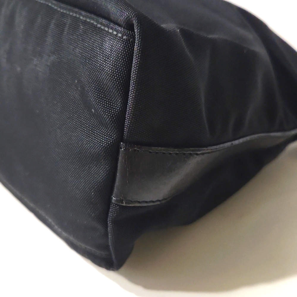 VTG Gucci Authentic 000062 Black Nylon Leather Handbag Shoulder Purse - Picture 8 of 16